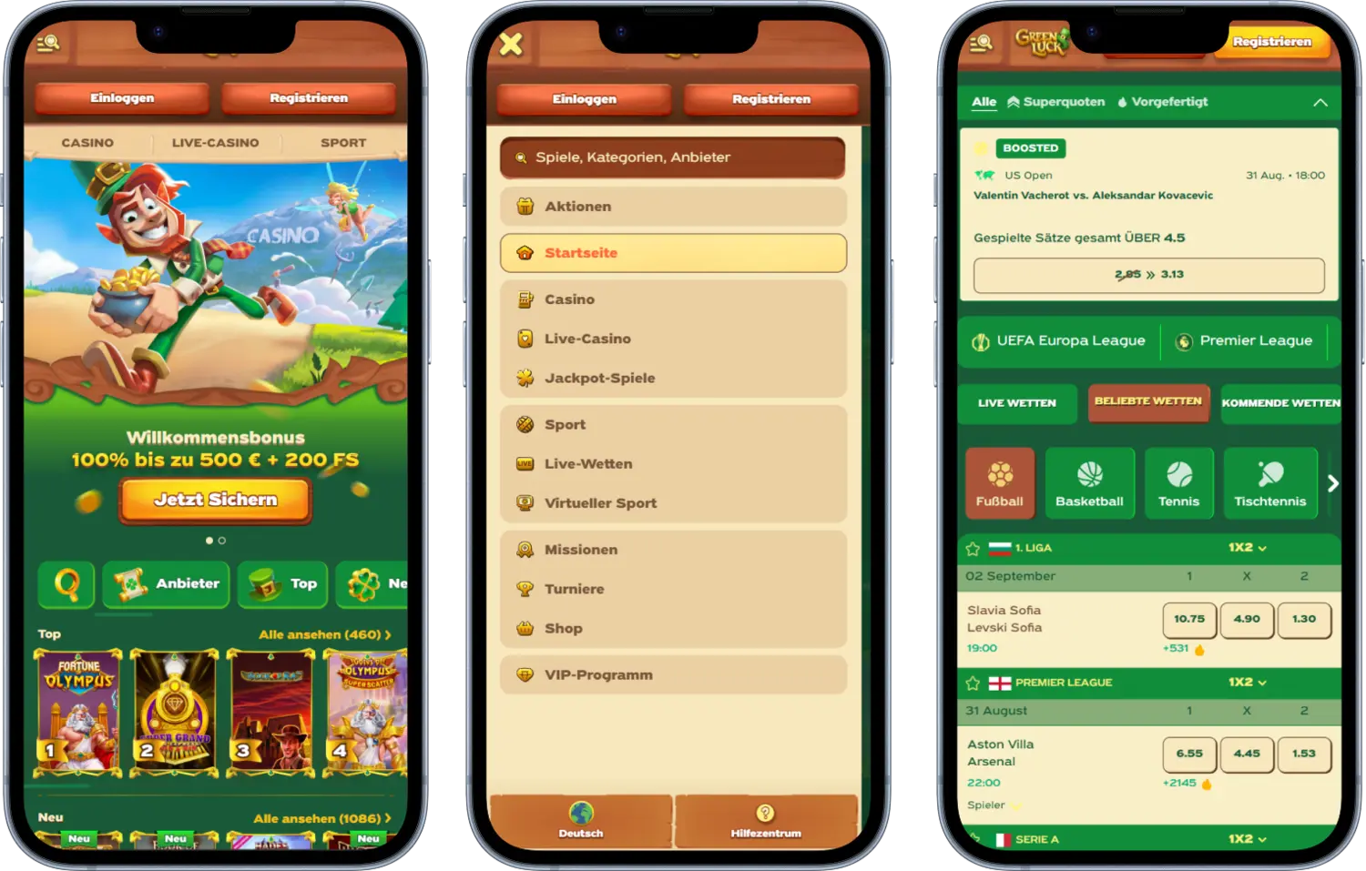 GreenLuck Casino mobil: Spielen auf Smartphone und Tablet ohne App-Installation